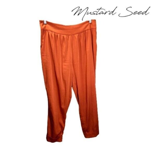 Mustard Seed Women's Relaxed‎ Pants Elastic Waist Casual Pants with Pockets - Picture 1 of 7